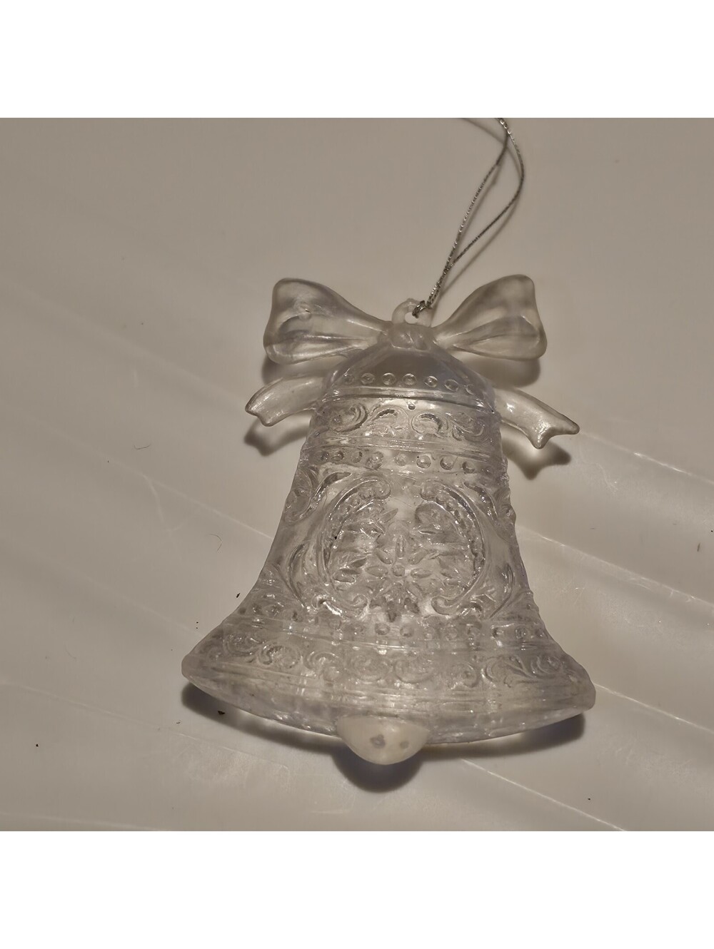 Plastic Bell with Bow 3" Christmas Holiday Ornament